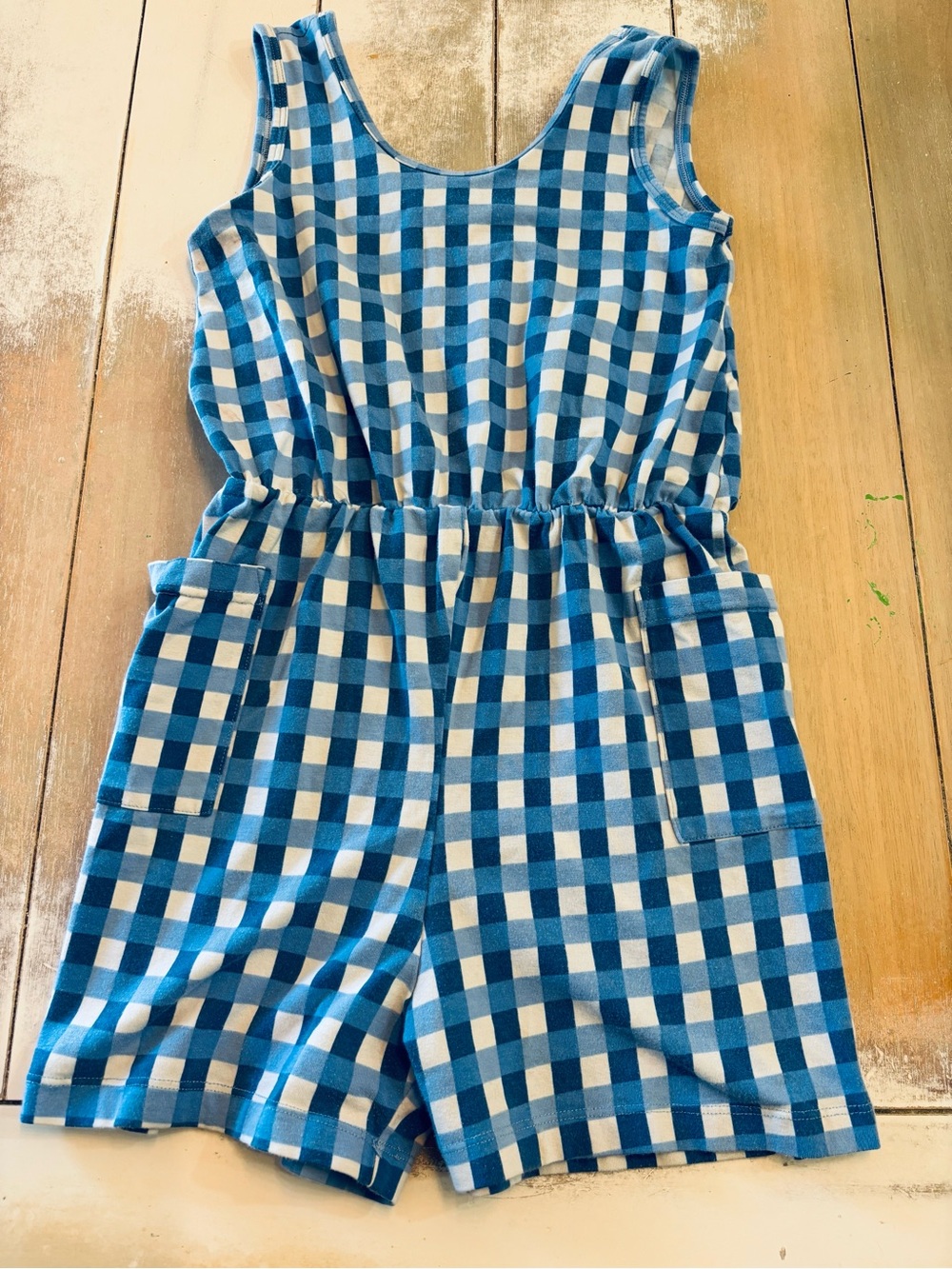 Alice + Ames Blue Gingham Girls' Romper